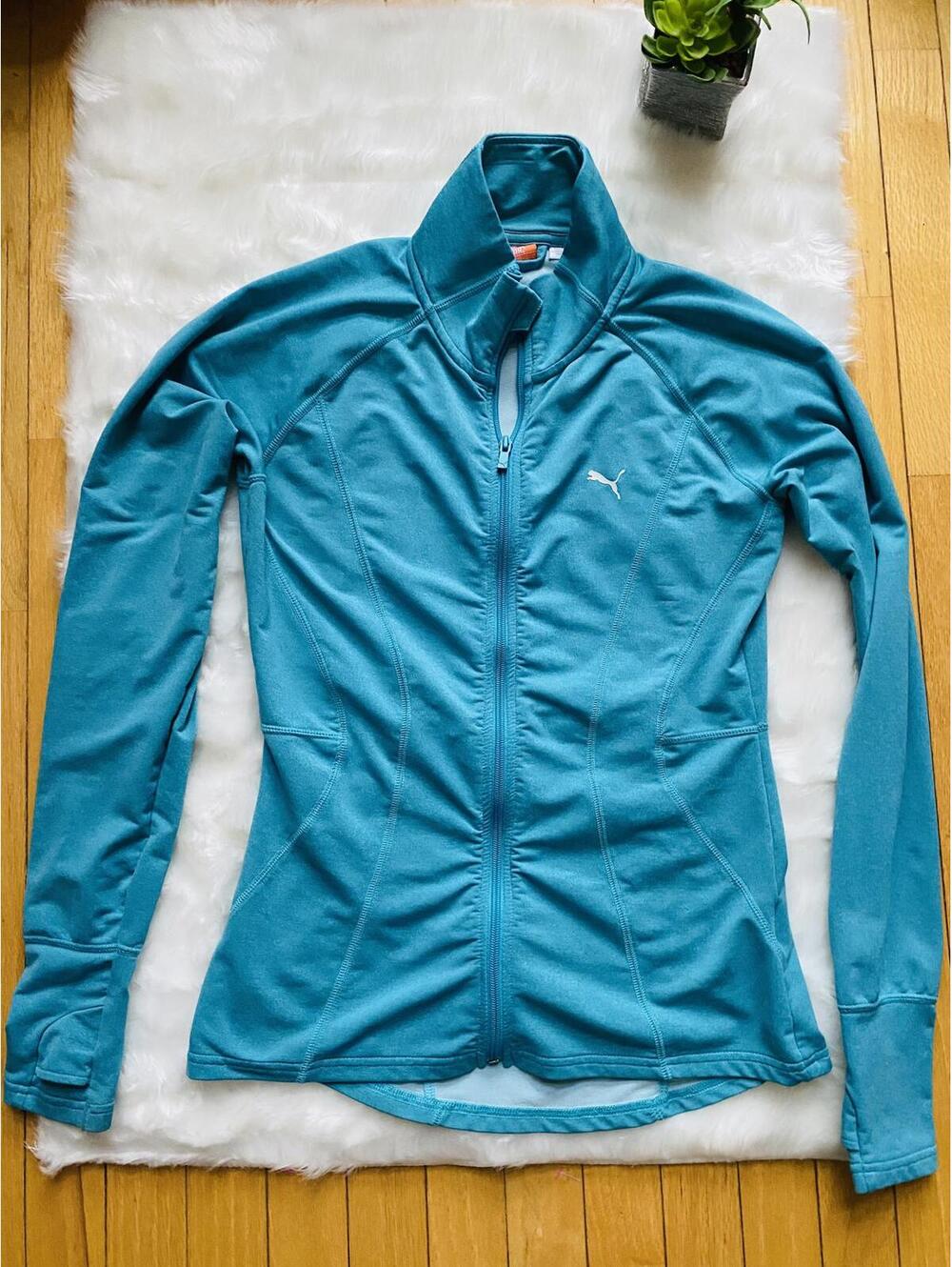 Puma Women's Teal Blue Full-Zip Athletic Jacket Size Small